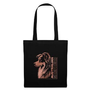 Australian Shepherd Portrait | Aussie's head rose gold - Tote Bag - black - Front