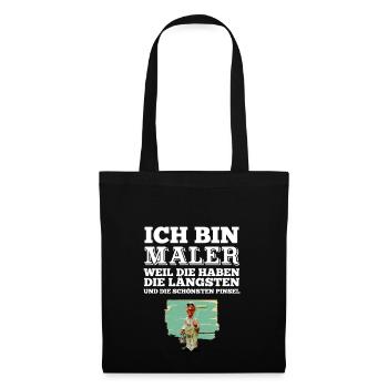 Maler Tshirt Maler Malermeister Prüfung Geschenk - Stoffbeutel - Schwarz - Vorne