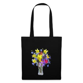flowers lilies tulips orchids sunflower dahlia ger - Tote Bag - black - Front