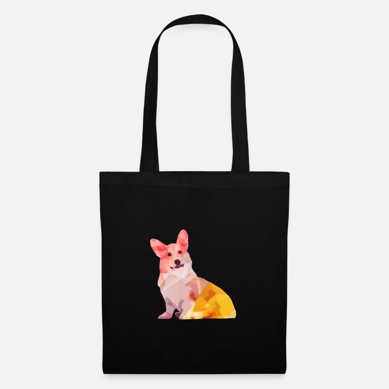 Corgi Abstract - Stoffbeutel - Schwarz