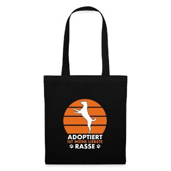 Adoptiert ist meine liebste Rasse - Hund - Stoffbeutel - Schwarz - Vorne