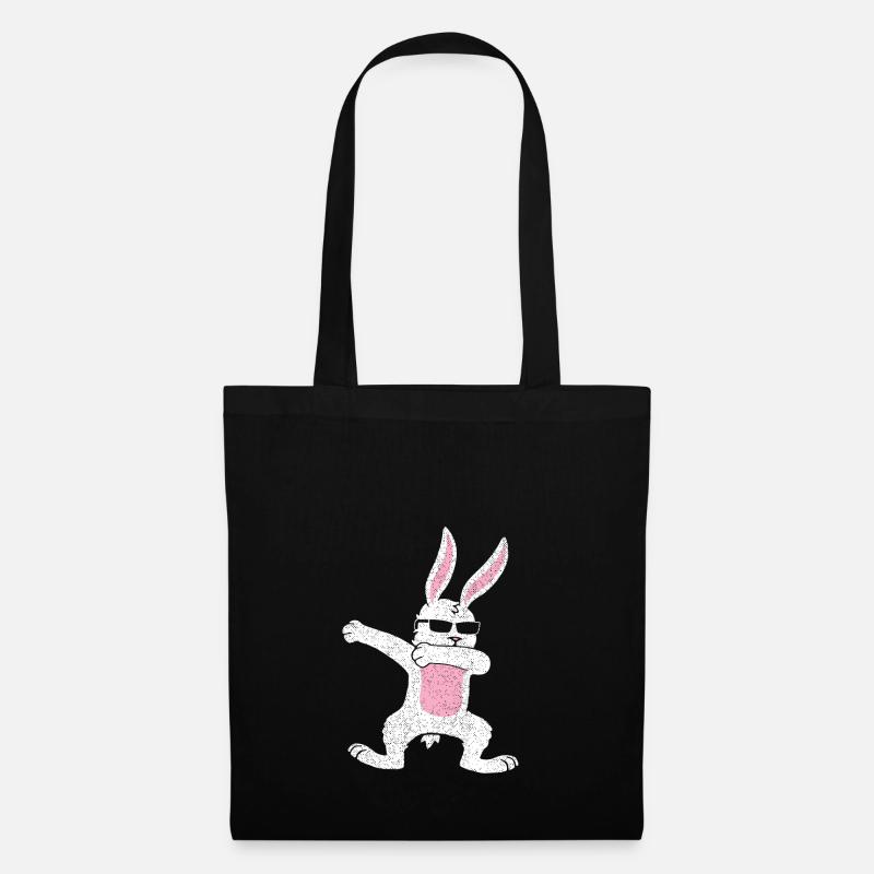 Dabbing Osterhase Ostern Geschenk Geschenkidee - Stoffbeutel - Schwarz