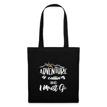Adventure is calling and I must go - Fernweh Motif - Sac en tissu - noir - Devant