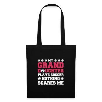 Fußball Oma Enkelin Fußball Oma Sport Geschenk - Stoffbeutel - Schwarz - Vorne