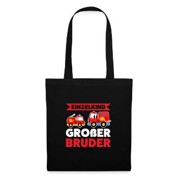 Großer Bruder Feuerwehr Brüder Geschenk - Stoffbeutel - Schwarz - Vorne