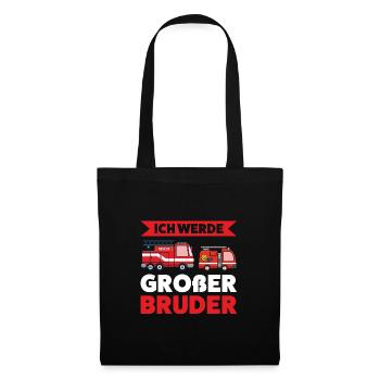 Großer Bruder Feuerwehr Grosser Bruder Geschenk - Stoffbeutel - Schwarz - Vorne