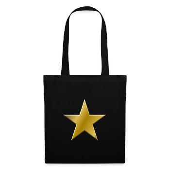 Goldener Stern Glanz - Stoffbeutel - Schwarz - Vorne