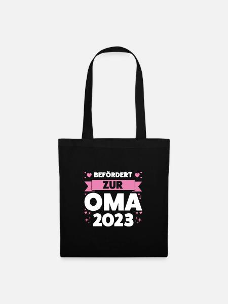 Oma 2023 Großmutter Großmütter Geschenk - Stoffbeutel - Schwarz