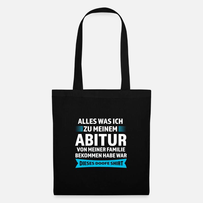 Abitur Prüfung Abiturient Geschenk - Stoffbeutel - Schwarz
