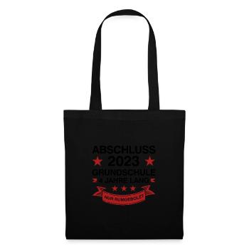 Grundschule Abschluss 2023 Grundschüler Geschenk - Stoffbeutel - Schwarz - Vorne