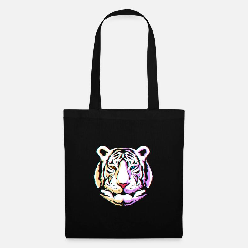 Weißer Tiger - Stoffbeutel - Schwarz