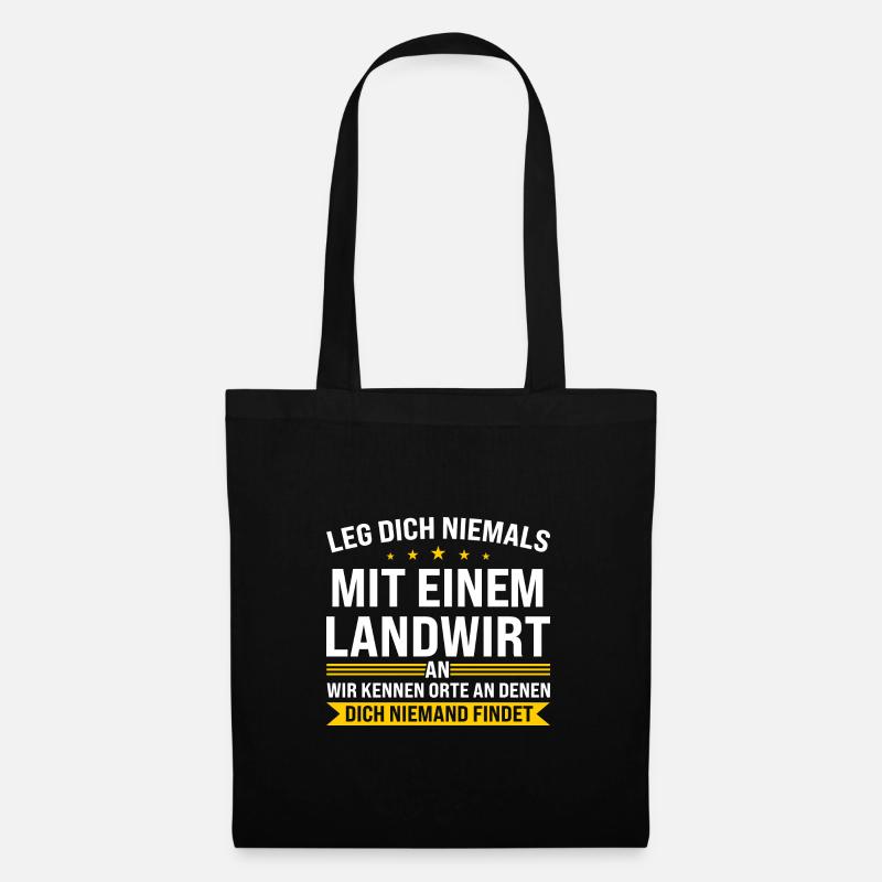 Landwirt Traktor Trecker Geschenk - Stoffbeutel - Schwarz