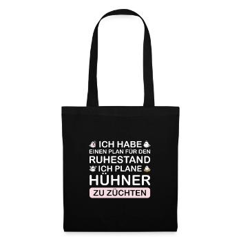 Hühner Züchter Hühnerzüchter Geschenk - Stoffbeutel - Schwarz - Vorne