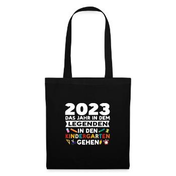 Kindergarten 2023 Anfang Kita-Anfang Geschenk - Stoffbeutel - Schwarz - Vorne