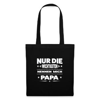 Papa Familie Vater Geschenk - Stoffbeutel - Schwarz - Vorne