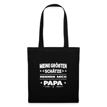Papa Familie Vatersein Geschenk - Stoffbeutel - Schwarz - Vorne