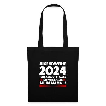 Jugendweihe 2024 Jugend Jugendfeier 2024 Geschenk - Stoffbeutel - Schwarz - Vorne