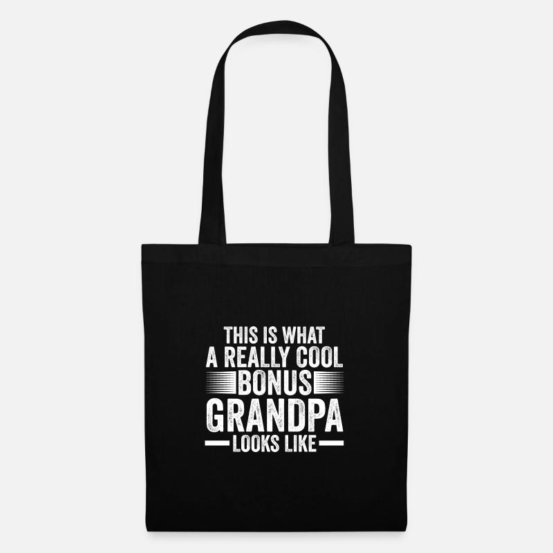 Stief-Opa Bonus-Opa Stief-Großvater Geschenk - Stoffbeutel - Schwarz