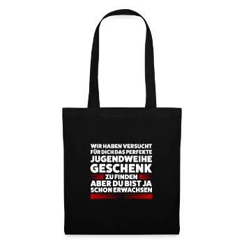 Jugendweihe Jugend Konfirmation Geschenk - Stoffbeutel - Schwarz - Vorne