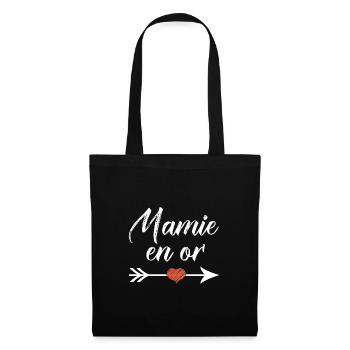 mamie en or cadeau mamie - Sac en tissu - noir - Devant