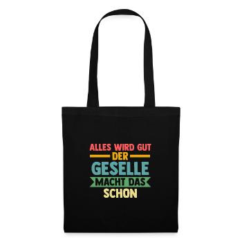 Geselle Prüfung Gesellenbrief Geschenk - Stoffbeutel - Schwarz - Vorne