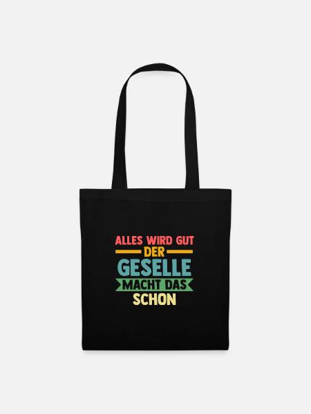 Geselle Prüfung Gesellenbrief Geschenk - Stoffbeutel - Schwarz
