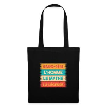 Grand-Père, L'homme, Le mythe, cadeau grand-père. - Sac en tissu - noir - Devant