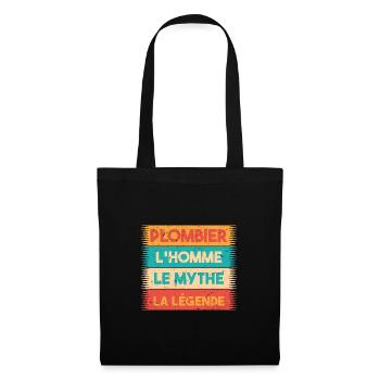 Plombier, L'homme, Le mythe, cadeau plombier. - Sac en tissu - noir - Devant