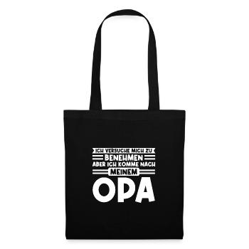 Opa Enkelkind Großvater Geschenk - Stoffbeutel - Schwarz - Vorne