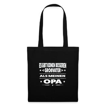 Opa Familie Enkelkinder Geschenk - Stoffbeutel - Schwarz - Vorne