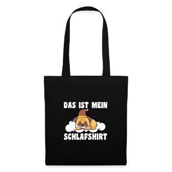Schlafanzug Mops Mops-Liebhaber Geschenk - Stoffbeutel - Schwarz - Vorne