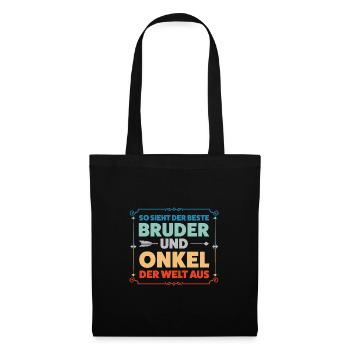 Bruder & Onkel Familie Onkel Geschenk - Stoffbeutel - Schwarz - Vorne