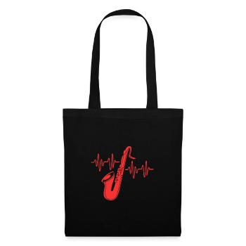 Saxophoniste saxophoniste - Sac en tissu - noir - Devant