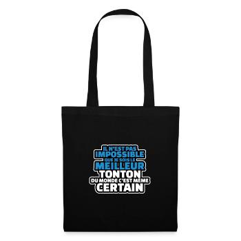 pas impossible que je sois le meilleur tonton - Sac en tissu - noir - Devant