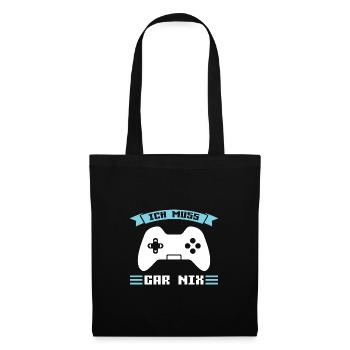 Gaming Zocken Gamer Geschenk - Stoffbeutel - Schwarz - Vorne