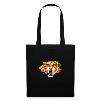 Tigre à dents de sabre - Sac en tissu - noir - Devant