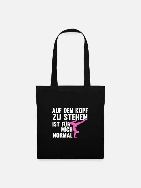Handstand Turnerin Handstände Geschenk - Stoffbeutel - Schwarz