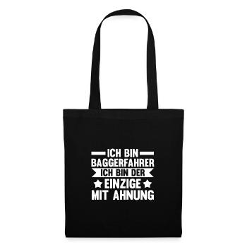 Baggerfahrer Job Bagger Geschenk - Stoffbeutel - Schwarz - Vorne
