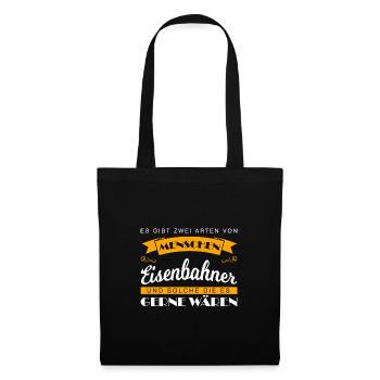 Eisenbahner Beruf Lokführer Geschenk - Stoffbeutel - Schwarz - Vorne