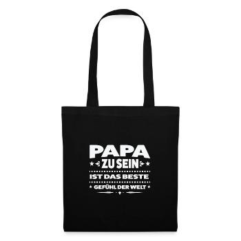 Papa Familie Papas Geschenk - Stoffbeutel - Schwarz - Vorne