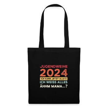 Jugendweihe 2024 Jugend Jugendfeier 2024 Geschenk - Stoffbeutel - Schwarz - Vorne