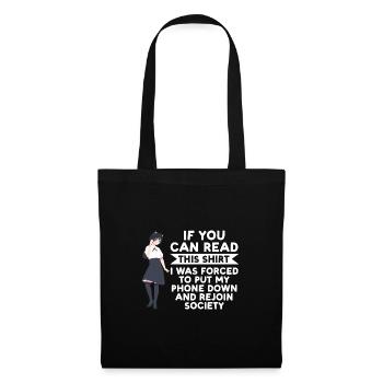 Anime merch Anime Anime Merchandise Geschenk - Stoffbeutel - Schwarz - Vorne