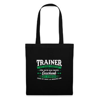 Trainer Sport Sportler Geschenk - Stoffbeutel - Schwarz - Vorne