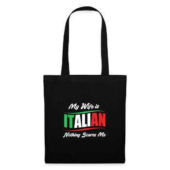 Italienisch Italia Italien - Stoffbeutel - Schwarz - Vorne