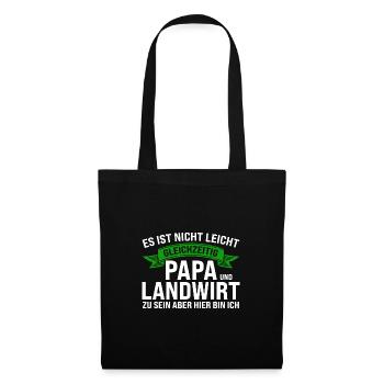 Landwirt Papa Landwirte Geschenk - Stoffbeutel - Schwarz - Vorne