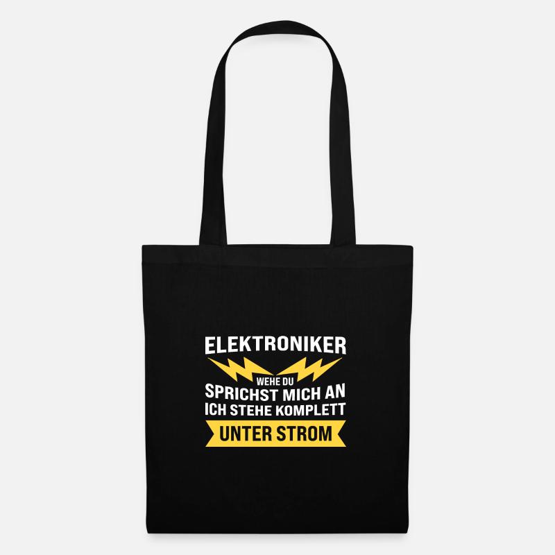 Elektroniker Beruf Elektroinstallateur Geschenk - Stoffbeutel - Schwarz