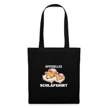 Schlafshirt Giraffe Schlafanzug Geschenk - Stoffbeutel - Schwarz - Vorne
