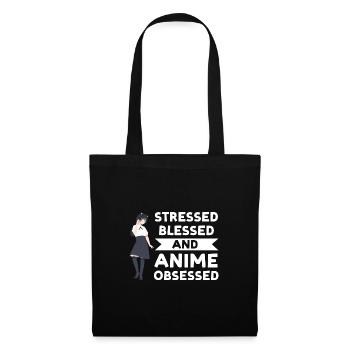 Anime merch Anime Anime Merchandise Geschenk - Stoffbeutel - Schwarz - Vorne