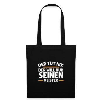 Meister Handwerk Meistertitel Geschenk - Stoffbeutel - Schwarz - Vorne