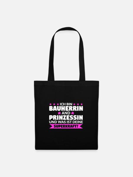 Bauherrin Bauherr Bauherrinnen Geschenk - Stoffbeutel - Schwarz